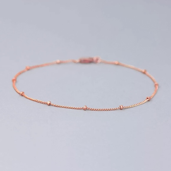 🔵𝟲𝟱%𝗢𝗙𝗙 𝗯𝘂𝗻𝗱𝗹𝗲𝘀 𝟯+🔵 NEW Thin Beaded Chain Stainless Steel Bracelet - Picture 11 of 16